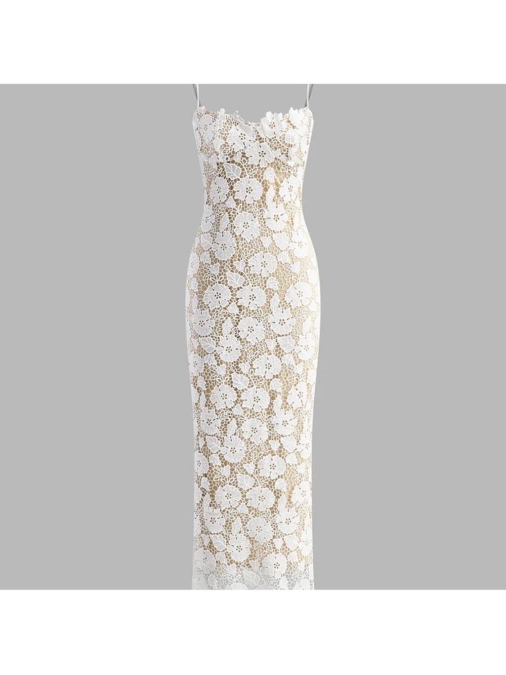 White Lace Corset Slip Dress